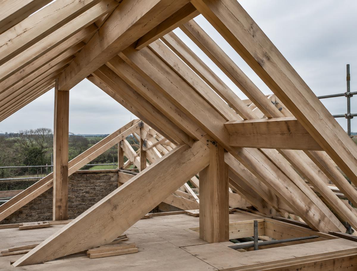 Illustrative complex timber roof setting out